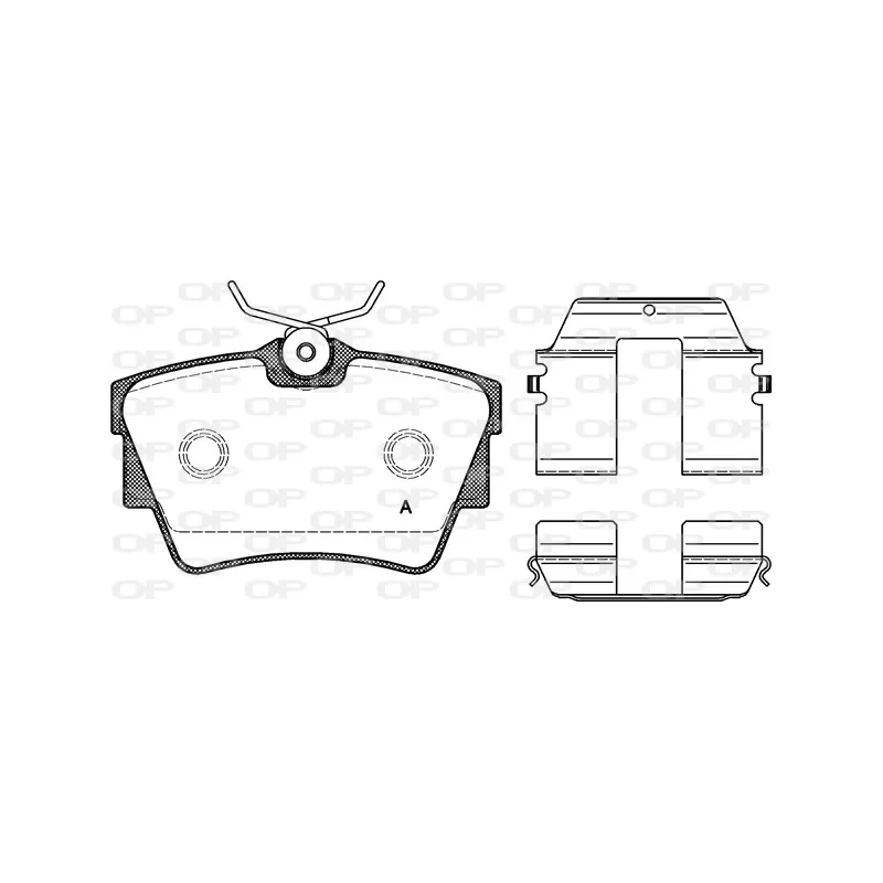 Jeu de 4 plaquettes de frein arrière OPEN PARTS BPA0591.20