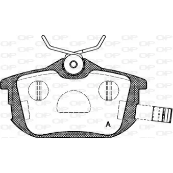 Jeu de 4 plaquettes de frein arrière OPEN PARTS BPA0605.12