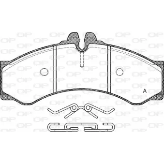 Jeu de 4 plaquettes de frein avant OPEN PARTS BPA0614.00