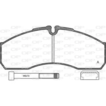 Jeu de 4 plaquettes de frein avant OPEN PARTS BPA0651.86