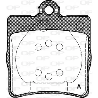 Jeu de 4 plaquettes de frein arrière OPEN PARTS BPA0678.00