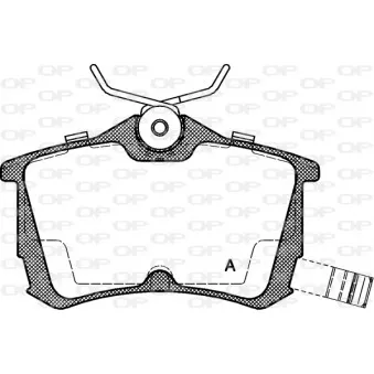 Jeu de 4 plaquettes de frein arrière OPEN PARTS BPA0695.02
