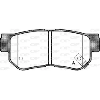 Jeu de 4 plaquettes de frein arrière OPEN PARTS BPA0746.12