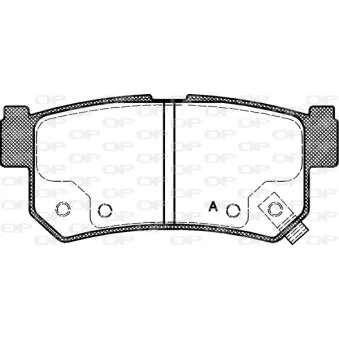 Jeu de 4 plaquettes de frein arrière OPEN PARTS BPA0746.62