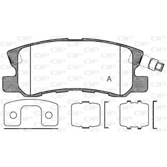 Jeu de 4 plaquettes de frein arrière OPEN PARTS BPA0803.12