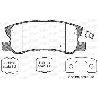Jeu de 4 plaquettes de frein arrière OPEN PARTS BPA0803.22