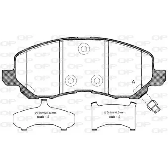 Jeu de 4 plaquettes de frein avant OPEN PARTS BPA0804.31