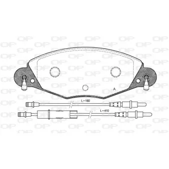 Jeu de 4 plaquettes de frein avant OPEN PARTS BPA0827.04