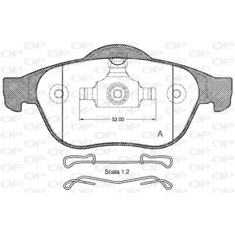 Jeu de 4 plaquettes de frein avant OPEN PARTS BPA0843.10