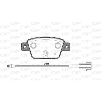 Jeu de 4 plaquettes de frein arrière OPEN PARTS BPA0861.12