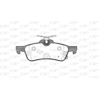 Jeu de 4 plaquettes de frein arrière OPEN PARTS BPA0862.12
