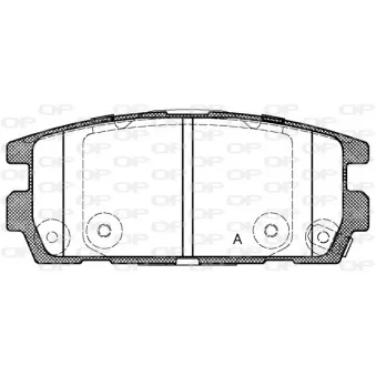 Jeu de 4 plaquettes de frein arrière OPEN PARTS BPA0877.02