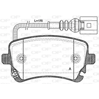 Jeu de 4 plaquettes de frein arrière OPEN PARTS BPA0897.11