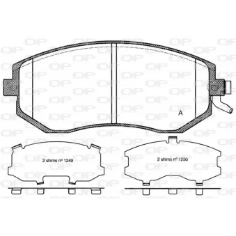 Jeu de 4 plaquettes de frein avant OPEN PARTS BPA0951.04