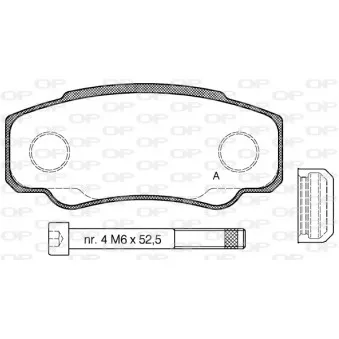 Jeu de 4 plaquettes de frein arrière OPEN PARTS BPA0961.00