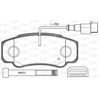 Jeu de 4 plaquettes de frein arrière OPEN PARTS BPA0961.02