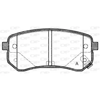 Jeu de 4 plaquettes de frein arrière OPEN PARTS