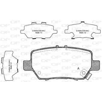 Jeu de 4 plaquettes de frein arrière OPEN PARTS