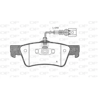 Jeu de 4 plaquettes de frein arrière OPEN PARTS BPA1187.01