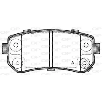 Jeu de 4 plaquettes de frein arrière OPEN PARTS BPA1209.02