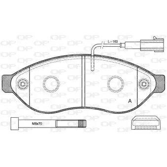 Jeu de 4 plaquettes de frein avant OPEN PARTS BPA1237.01