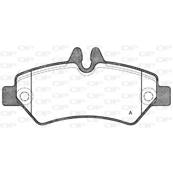 Jeu de 4 plaquettes de frein arrière OPEN PARTS BPA1246.00