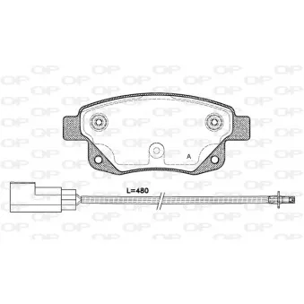 Jeu de 4 plaquettes de frein arrière OPEN PARTS BPA1252.01