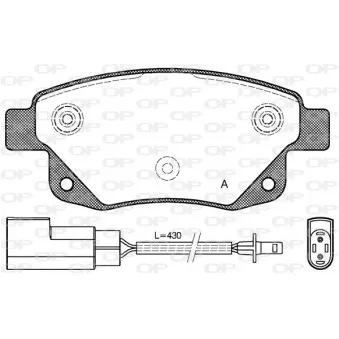 Jeu de 4 plaquettes de frein arrière OPEN PARTS BPA1252.02