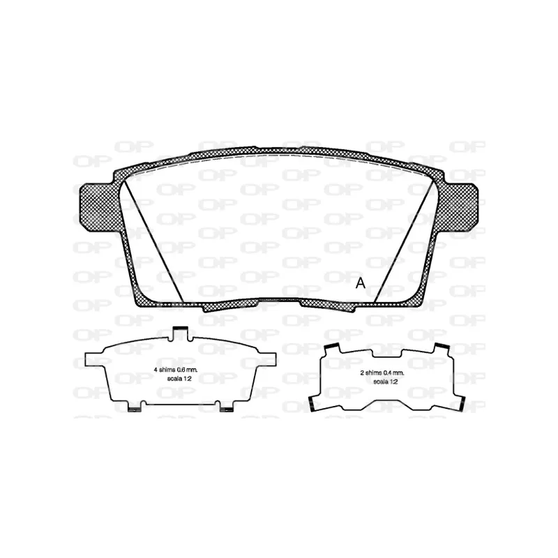Jeu de 4 plaquettes de frein arrière OPEN PARTS BPA1268.00