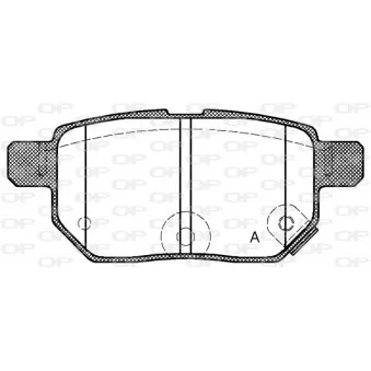 Jeu de 4 plaquettes de frein arrière OPEN PARTS BPA1286.22