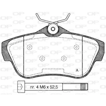 Jeu de 4 plaquettes de frein arrière OPEN PARTS BPA1299.00