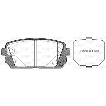 Jeu de 4 plaquettes de frein arrière OPEN PARTS BPA1303.02