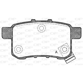 Jeu de 4 plaquettes de frein arrière OPEN PARTS BPA1332.02