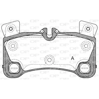 Jeu de 4 plaquettes de frein arrière OPEN PARTS BPA1346.00