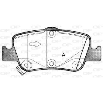 Jeu de 4 plaquettes de frein arrière OPEN PARTS BPA1356.02
