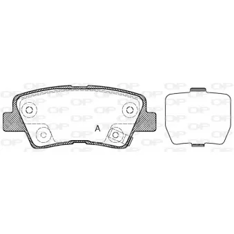 Jeu de 4 plaquettes de frein arrière OPEN PARTS BPA1362.02
