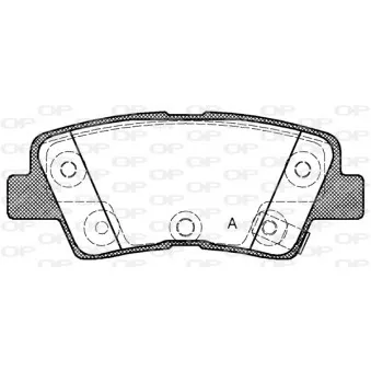 Jeu de 4 plaquettes de frein arrière OPEN PARTS BPA1362.42