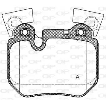 Jeu de 4 plaquettes de frein arrière OPEN PARTS