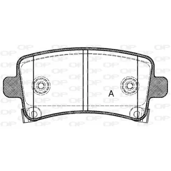 Jeu de 4 plaquettes de frein arrière OPEN PARTS BPA1388.04