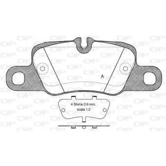 Jeu de 4 plaquettes de frein arrière OPEN PARTS
