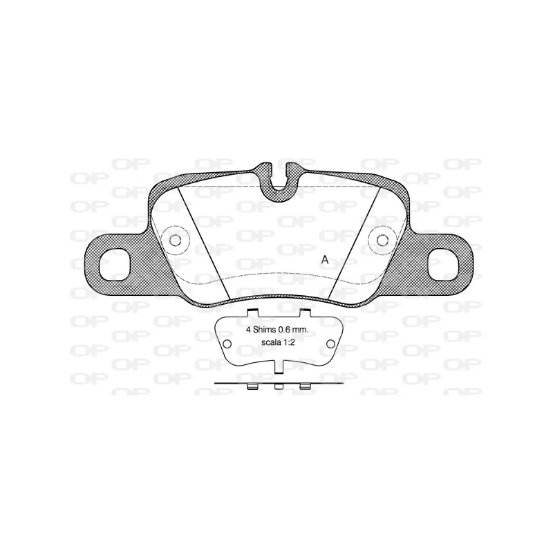 Jeu de 4 plaquettes de frein arrière OPEN PARTS BPA1401.00