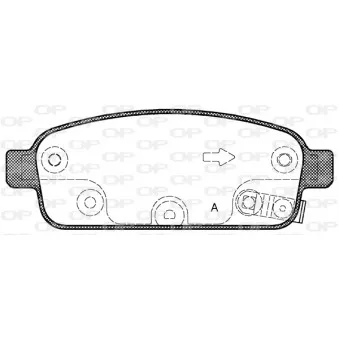 Jeu de 4 plaquettes de frein arrière OPEN PARTS BPA1432.02