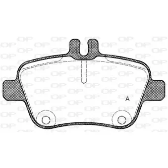 Jeu de 4 plaquettes de frein arrière OPEN PARTS BPA1477.00