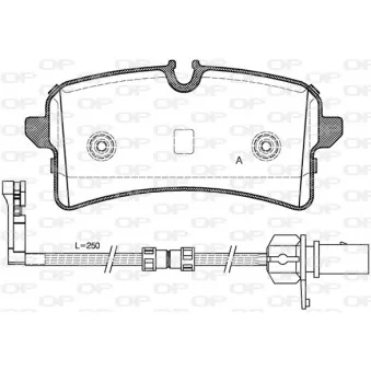 Jeu de 4 plaquettes de frein arrière OPEN PARTS BPA1505.12