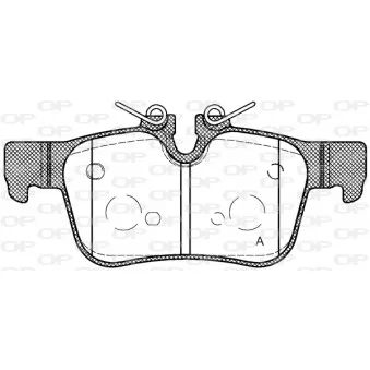 Jeu de 4 plaquettes de frein arrière OPEN PARTS