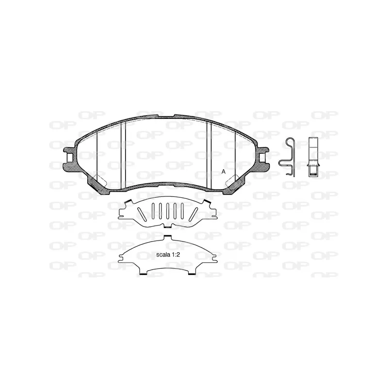 Jeu de 4 plaquettes de frein avant OPEN PARTS BPA1589.02