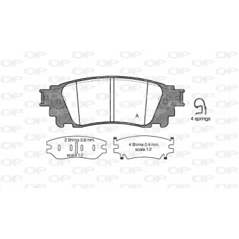 Jeu de 4 plaquettes de frein arrière OPEN PARTS BPA1636.00