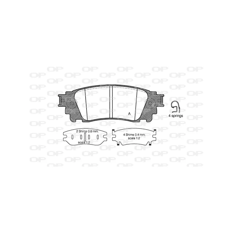 Jeu de 4 plaquettes de frein arrière OPEN PARTS BPA1636.00