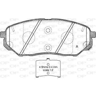 Jeu de 4 plaquettes de frein avant OPEN PARTS BPA1661.02