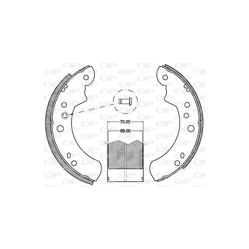 Jeu de mâchoires de frein OPEN PARTS BSA2051.00